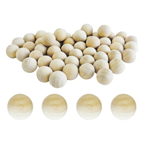 AUXBC 100PCS 3/4 Inch Wooden Balls, 20MM Small Round Wooden Balls, Unfinished Natural Wood Ball DIY Decorative Balls for Arts and Crafts