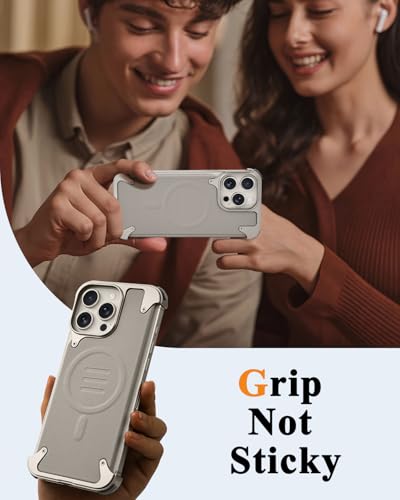 Coque iPhone 16 Pro Max MagSafe OATSBASF en aluminium titane naturel