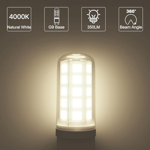LUTW G9 LED Bulbs Neutral White 3W, Equivalent 30W, 40W G9 Halogen Bulbs, Non-dimmable - Image 4