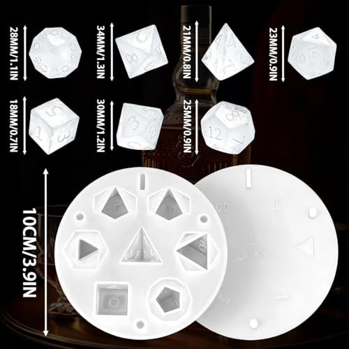 Molde de silicona para cubos de hielo dados 3D miniatura 6
