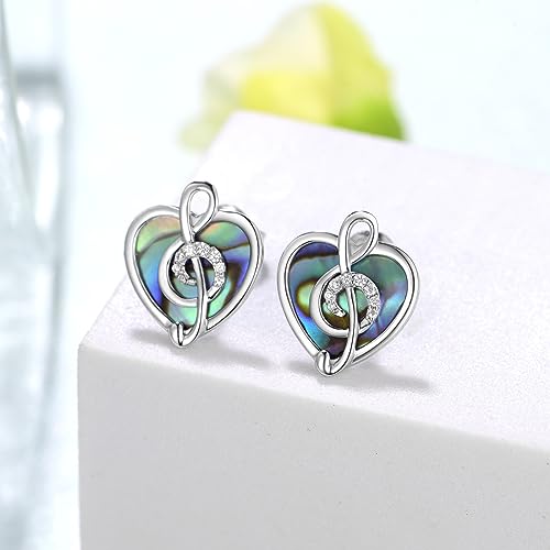 Music Note/Treble Clef/Guitar Earrings and Ring 925 Sterling Silver Music Jewelry Gifts for Women2
