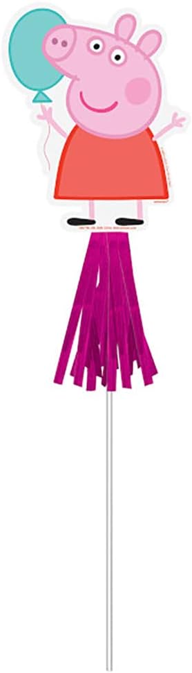 Peppa Pig Confetti Multicolor Party Paper Wands - 10.5" x 5"(Pack of 8) - Ideal for Kids' Birthday Celebrations, Unique & Fun Design