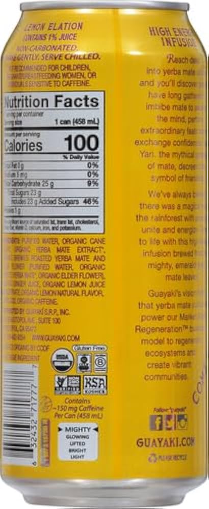 Amazon.com : Guayaki Yerba Mate - Lemon Elation - 16oz.(Pack