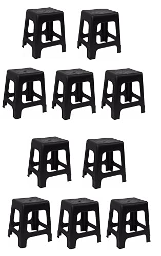 Plásticos, Tools Banco Negro Jardin Confortable Plástico Resiste hasta 110kg 10 Piezas