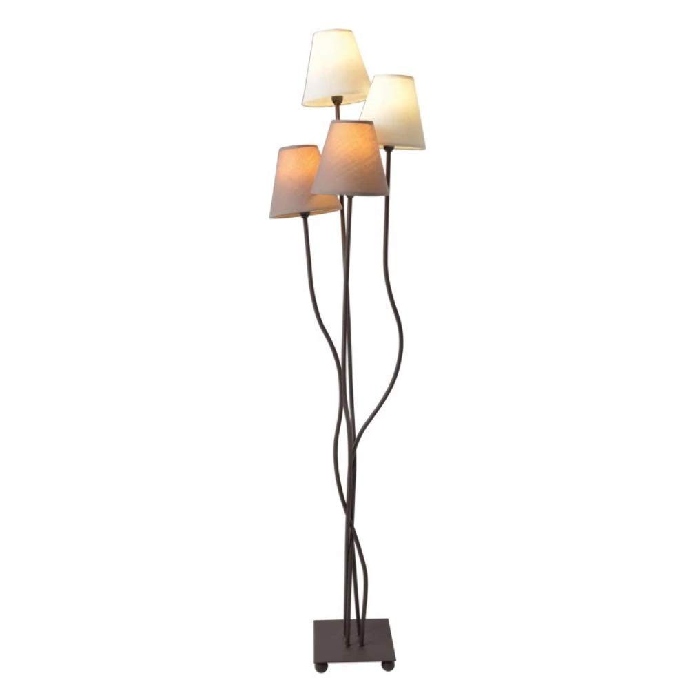 Naeve Leuchten 2040911, 4 x Bulbs E14 max. Metal and Fabric lamp 40 W 220-240 V 50 Hz Without Bulb Beige 138 x 34 x 34 cm