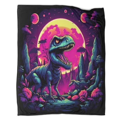 ZBOLI Dinosaurio Manta Cama Dibujos Animados Manta Sofa Grande Manta Franela Suave,Caliente,Manta De Transpirable Invierno Manta para Sofá,Cama,Sillón 50x60inch(127x152cm)