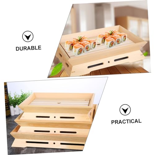 Plato japonés para sushi de plástico beige miniatura 7