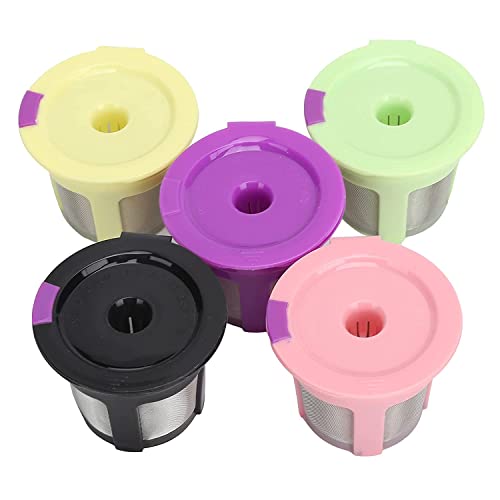 Coffee Filter, 5pcs Colorful Fine Workmanship Refillable Capsule Cup for Coffee Machine for Kitchen