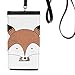 Simplicity Style Immature Fox Phone Wallet Purse Hanging Mobile Pouch Black Pocket