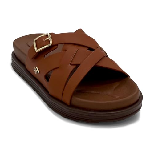 Image of KazarMax Premium Women's Effortless Comfort | Strappy Slide Sandals | Cushioned Footbed | Lightweight | Slip-On Sandals