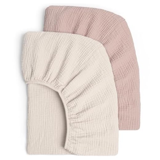 Lulu moon Muslin Crib Sheets - Fitted Crib Mattress Sheets for Boys and Girl - 28"x 52", 2 Pack (Cream & Sand)