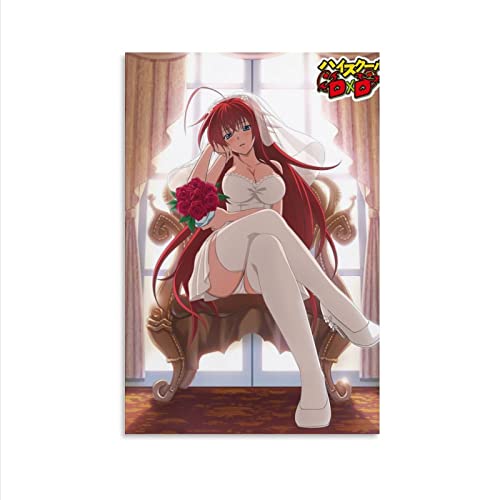 Anime Poster High School Dxd Poster Character Rias Gremory Portrait Poster (1) Canvas Painting Posters And Prints Wall Art Pictures for Living Room Bedroom Decor 08x12inch(20x30cm) Unframe-style