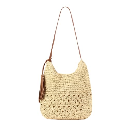 Nefokfdus Beach Bags for Women,Summer Woven Beach Tote Straw Bag,Large