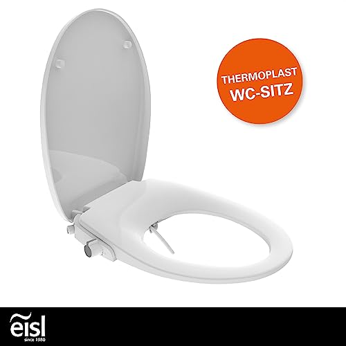 EISL Dusch WC-Sitz Aufsatz (kein Stromanschluss für die Dusch Funktion benötigt), Toilettensitz mit Bidet Einsatz, Po Dusche & Absenkautomatik (inkl. Anschlussset), Weiß