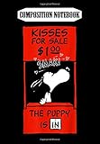  Composition Notebook: Peanuts Snoopy Kisses Valentines, Journal 6 x 9, 100 Page Blank Lined Paperback Journal/Notebook