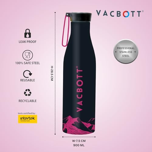 Image of Clay Craft VACBOTT Aspen Double Walled18 Hours Hot and 24 Hours Cold Water Bottle Vacuum Insulated Flask Bottle 860 ml|2 Piece Steel Water Bottles for School, Office, Home, Gym, Leakproof