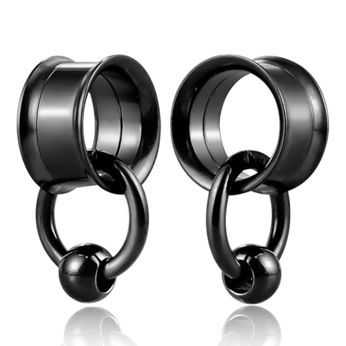Earblity 1 par de medidores básicos + 1 anel + 1 bola alargadores de orelha 316 alargadores de orelh