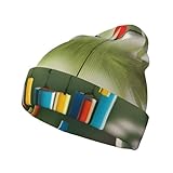 POEZJZW Gorro de invierno con campanillas de viento de verano para hombres y mujeres, gorro de punto suave y cálido, gorro de esquí con puños, negro, talla única, Negro, talla �nica