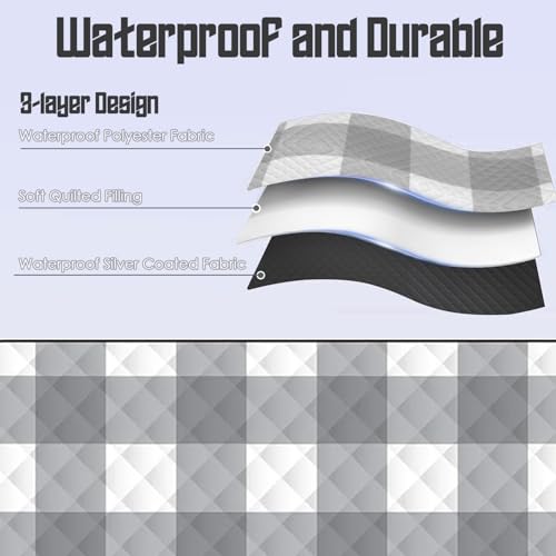 bellmeanin Picnic Blanket Waterproof 200x200cm Large Beach Blanket Camping Blanket Outdoor Foldable Beach Blanket With Handle Machine Washable for Camping Park Garden Hiking and Family Fun - Image 3