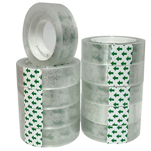 WELSTIK Juego de cintas transparentes para oficina, para el hogar, la escuela y el regalo, 3/5 pulgadas x 27 yardas, un rollo, paquete de 10 Cover