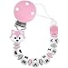 I LOVE MOM Cadena de Chupete con Nombre Cadenas para Chupetes de Personalización Dentición de Silicona para Recién Nacidos para Niños y Niñas, Regalos para Baby Showe (Zorro Rose)