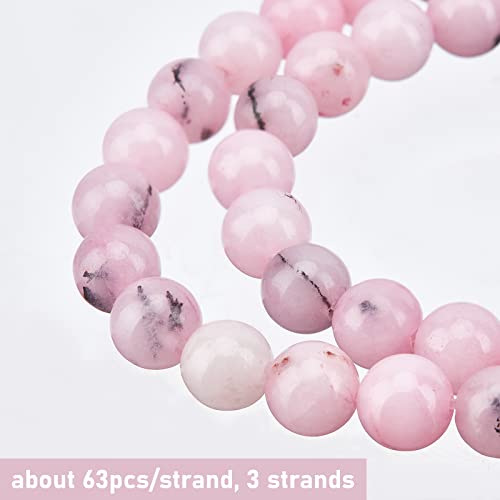 OLYCRAFT 189Pcs 6~6.5mm Natural Cherry Blossom Jasper Bead Dyed Round Loose Beads Natural Stone Bead Charm Round Shaped Findings for Bracelet Necklace Jewelry Making - Image 3