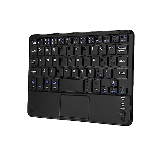 Sorandy Mini Teclado Inalámbrico con Panel Táctil Ultradelgado para, Batería Recargable Silenciosa y Compacta para Viajes, para Tableta con, Tableta con Teléfono, Negro