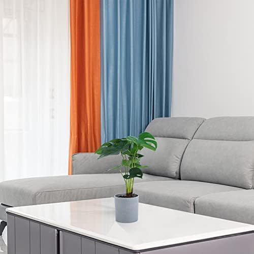 Meneco Small Fake Plant Potted - Faux Plant Indoor Plant Artificial Potted Plant Decor for Home and Office (40cm, Monstera Leaf)
