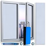 WindowShield® Fensterfolie | Milchglasfolie | Sichtschutzfolie | Fenster Scheibenfolie Blickdicht | Anti-UV statische privatsphäre Schutzfolie | matt Frosted für Bad, Büro, Wohnzimmer | 44.5 x 200cm