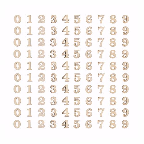 100Pcs di Numeri in Legno per Decorazioni Artistiche e Artigianali Fai da te, da 15 mm, 10 per ogni 0-9, Piccoli Blocchi di Numeri in Legno Misti per Decorazioni, Giocattoli Educativi Precoci e Giochi