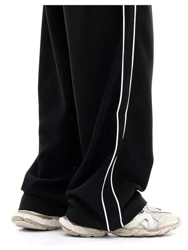 Verdusa Men's Baggy Sweatpants Parachute Barrel Work Track Striped Wide Leg Athletic Joggers4