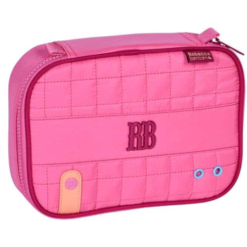 Estojo Escolar Box Rebecca Bonbon com 36 Elásticos, Divisórias Internas, Material Resistente, Infantil Meninas, Organizador P/Lápis Caneta (Rosa)