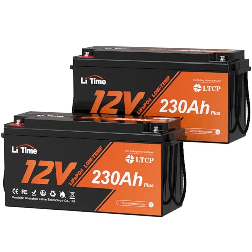Image of Litime 2 Packs 12V 230Ah Deep Cycle LiFePO4 Battery for RV, Travel Trailer