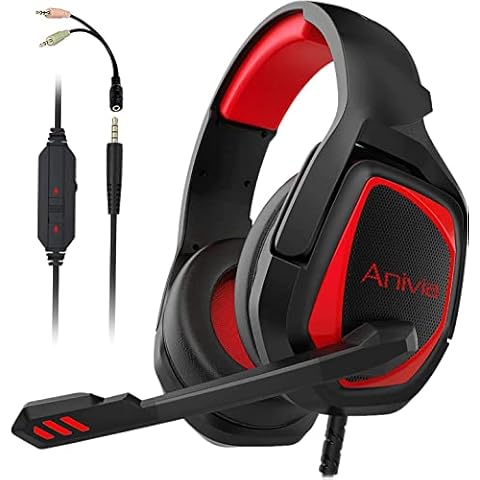 Anivia Wired Gaming Headset,Stereo Computer Gaming Headphones with Microphone,Over-Ear Headset with Volume-Control & Noise Isolating for Xbox One/PS-4/PC Cover