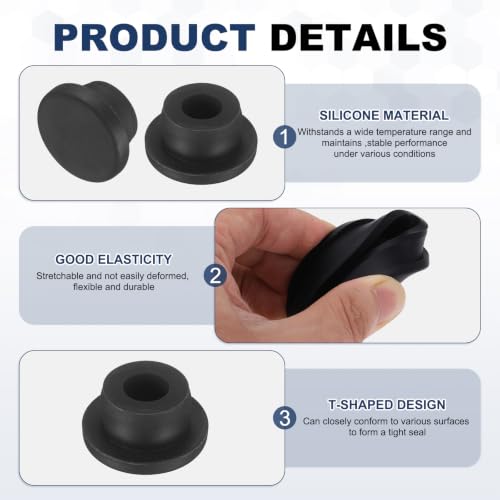 Image of MECCANIXITY 36pcs T-Shaped Silicone Plugs 20mm 25 /32 inch Dia Snap in Plug