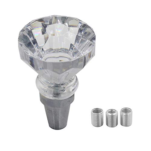 Sakali Crystal Diamond Shape Car Gear Stick Shift Shifter Knob Universal fit for Most Manual Transmission or Automatic Transmission Without Lock Button, Activated Multi-Color LED Light Illuminated