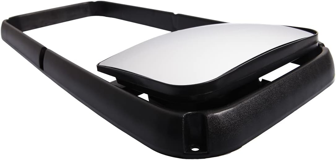 High Soar Lower Mirror with Frame for Kenworth T600 T660 T800, Lower Small Mirror Glass with Attached Bezel Defrost Heated for Kenworth T600 T660 T800 Driver/Left & Passenger/Right Universal side