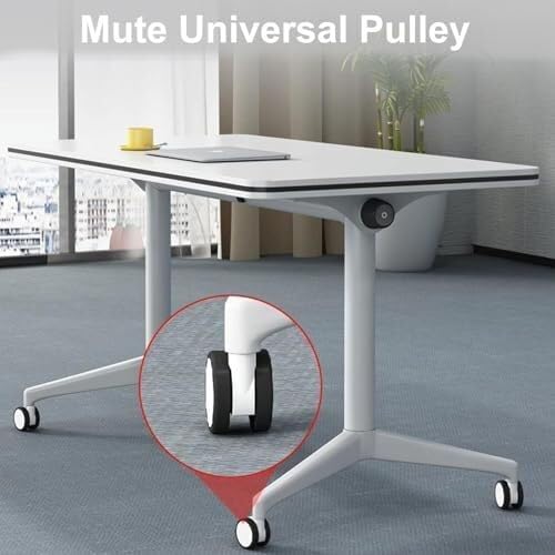 Klappbarer Trainingstisch mit Drop-Blatt-Oberseite, tragbar, für Bürokonferenzen, Meetings, Seminare, Schreiben, Drucken, Podcasting, Set mit 4 Rollen (160 x 60 x 75 cm)