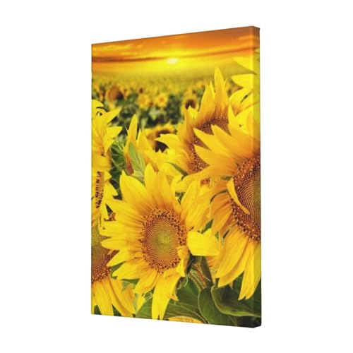 Toile murale moderne jaune doré avec affiches d'œuvres d'art de tournesol de 40,6x61 cm