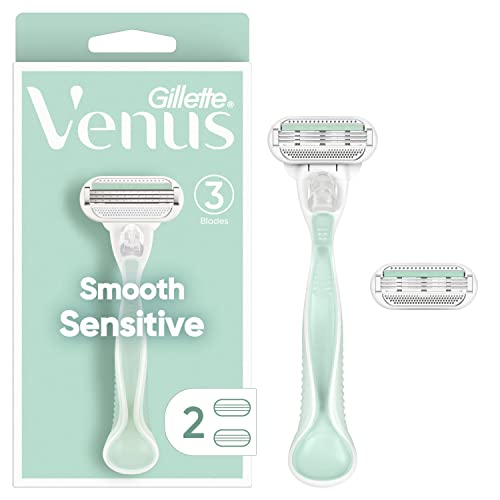Gillette Venus Smooth Sensitive Women's Razor - 1 Handle + 2 Blade Refills