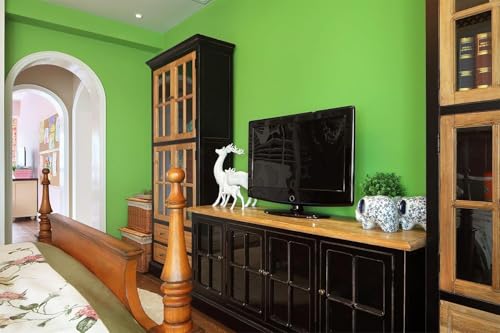 Image of WALLMATE Lime Green Peel and Stick Wallpaper Self-Adhesive Removable Thicken Waterproof Wallpaper for Kitchen Countertop Cabinet (2 Feet by 15 Feet, Matte Parrot Green Wallpaper)