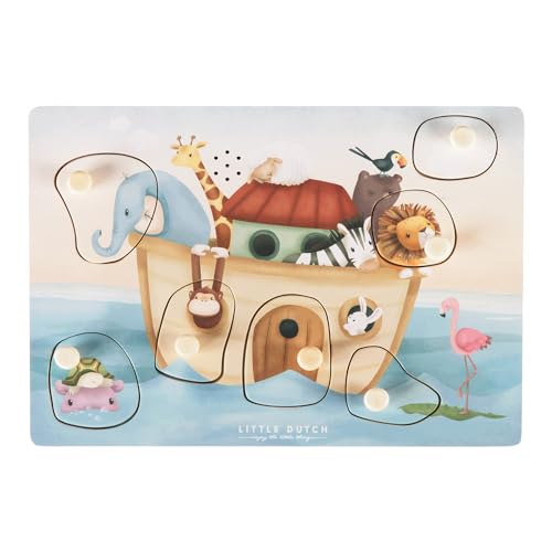 Little Dutch 7056 FSC Holz Greifpuzzle mit Geräuschen - Arche Noah