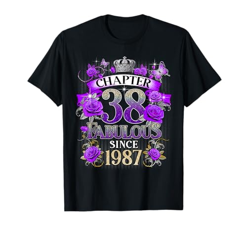 Womens Chapter 38 Fabulous Since 1987 38th Birthday Design Camiseta