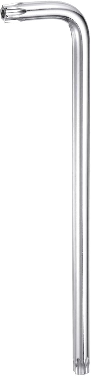 HARFINGTON T55 Tamper Proof Torx Wrench Star Keys 240mm / 9.45" Long Arm L-Shaped 6 Points Wrench S2 Steel Chrome Coated Surface Hand Tool for Automotive/Home Repairs