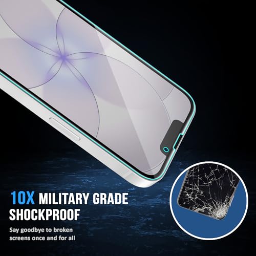 Image of ArmourPro Anti Glare Matte Tempered Glass for iPhone 16e, 17E, 14 and iPhone 13, Anti Fingerprint Screen Protector, 9H Scratch Resistant, Smooth Touch, Easy Installation Kit with Cable Protector