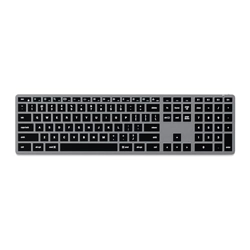 Satechi Teclado Slim X3 Iluminado Bluetooth Keypad Numérico - Teclas Iluminadas e Sinc Varios Dispositivos - Para M2/ M1 MacBook Pro/Air, M2/ M1 iPad Pro/Air, M2 Mac Mini, iMac M1 (Cinza Espacial)