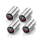 4 PCS Silver Valve Cap Set for Toyota Vehicles, Rav 4, Tundra, Avalon, Cars, Trucks, SUV's - Aircraft Grade Alluminim