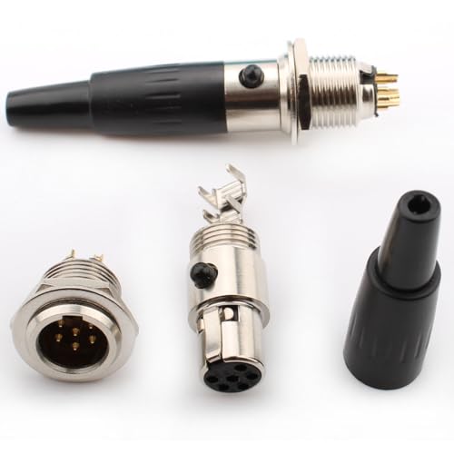 RUNCCI-YUN 4PCS Mini 6 Pin XLR Solder Connector,2 Male and 2 Female Mic Plug,Microphone Audio Socket,Solder Microphone Plug XLR Jack Stereo - Image 3