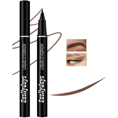 Easilydays Eyebrow Pencil Ultra-Fine Liquid Eyeliner, Wild Eye Makeup Water Eyebrow Pen, Waterproof Brow Pen Eye Pencil, Multifunctional Finish，Longwearing, Smudge-proof, Ultra-Fine Tip (03) Cover