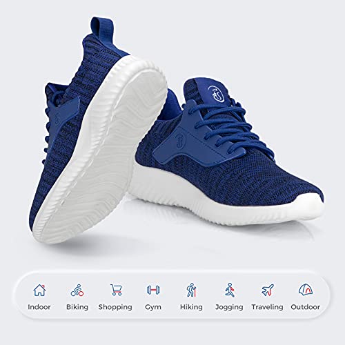 Image of Flysocks Slip On Sneakers for Women-Non Slip Gym Sports Shoes Lightweight Comfortable Walking Tennis Shoes, F- Navy Mix, 6